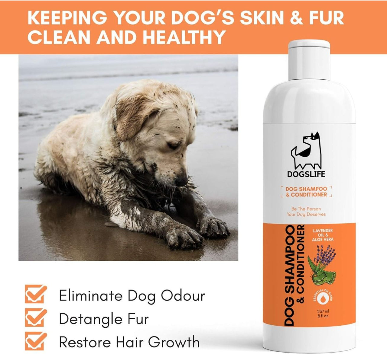 DogsLife Dog Shampoo & Conditioner 237ml - 237ml