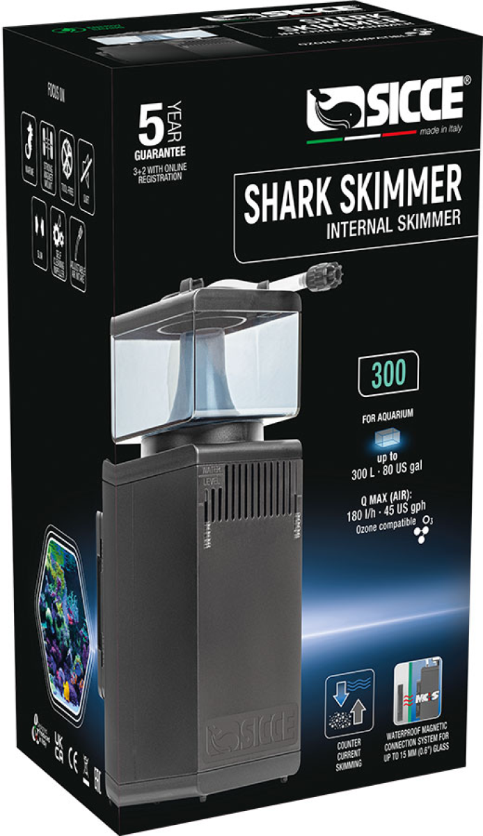 Shark Skimmer 300, Internal Protein Skimmer, 2.2m, EU 2 pins