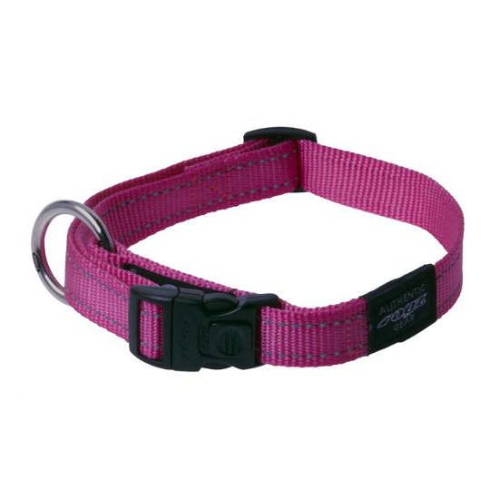 Rogz Utility Reflective Stitching Dog Collar - PINK Medium