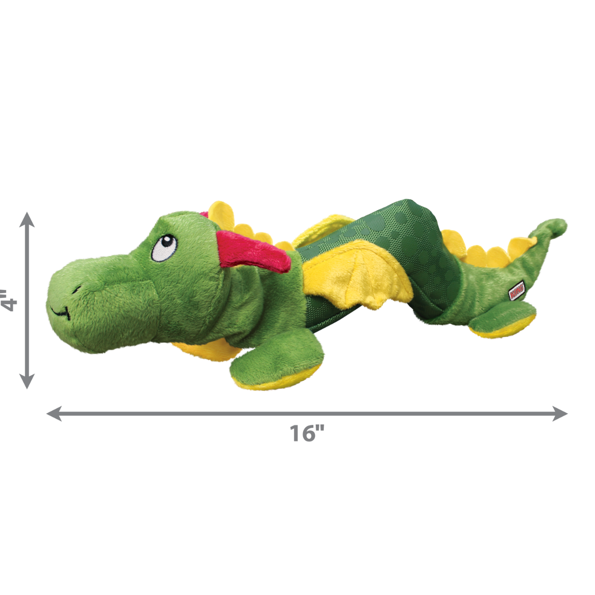 Kong Shakers Dragon Plush Squeaker Dog Toy - L/XL