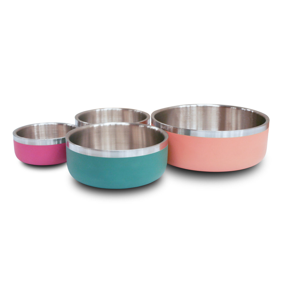 Saluki Stainless Steel Double Wall Dog Bowls - light-purple - 700 ML
