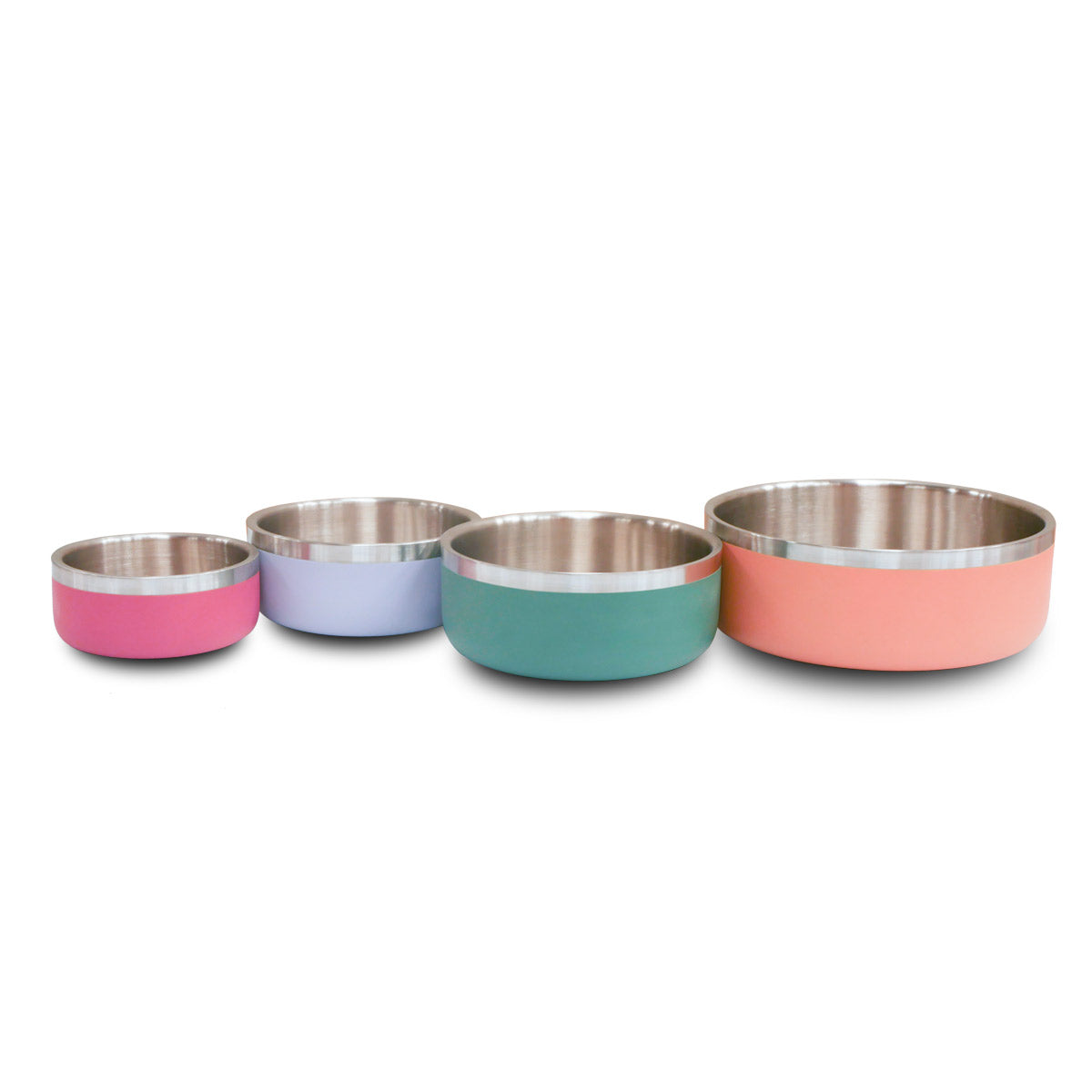 Saluki Stainless Steel Double Wall Dog Bowls - emerald - 700 ML