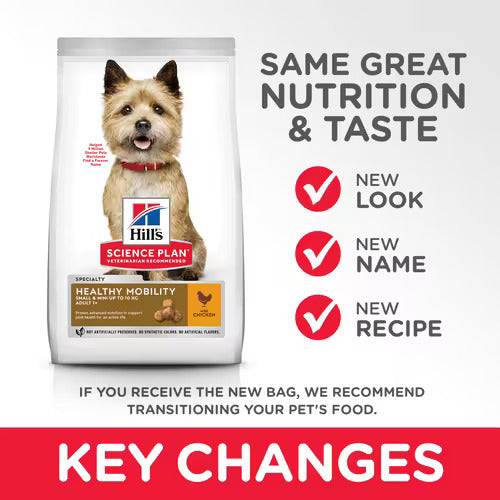 HILL’S SCIENCE PLAN Healthy Mobility Small & Mini Adult Dog Food with Chicken (1.5kg)
