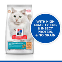 Thumbnail for Hill’s Science Plan Hypoallergenic Adult Cat Food No Grain Egg & Insect Protein (1.5kg)