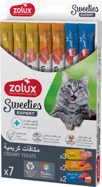 Sweeties Creamy Stick for Cats, Mixed of Chicken, Salmon & Crab 7 pcs/box