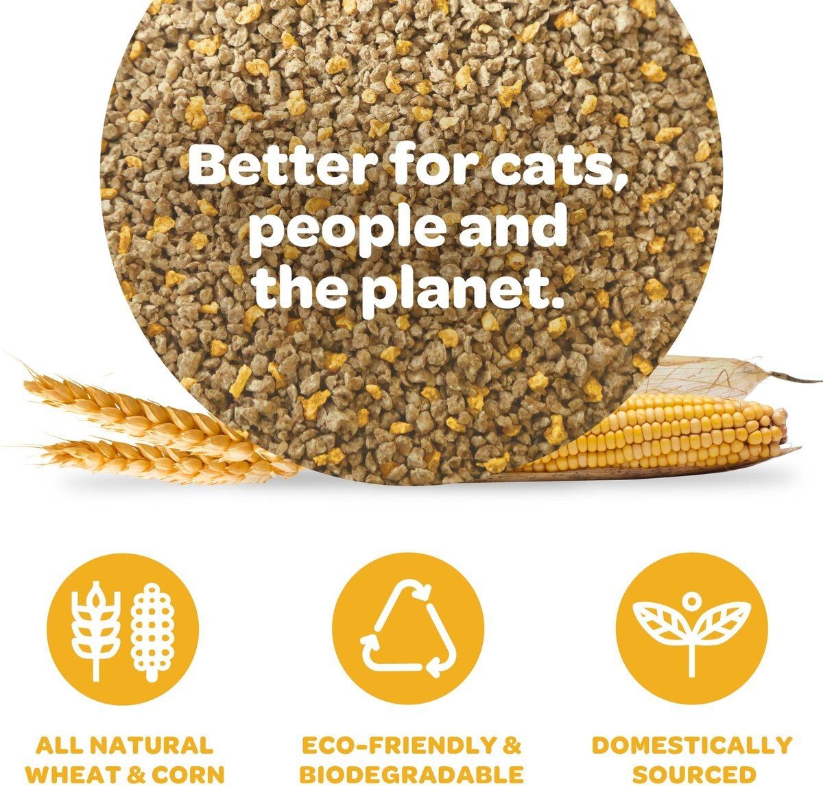 sWheat Scoop Wheat & Corn Blend Natural Easy Maintenance Fast Clumping Cat Litter - 11.33KG