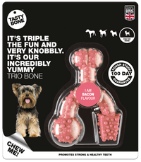 Thumbnail for TastyBone Nylon Trio Toy Dog - Bacon