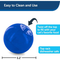 PetSafe SlimCat Interactive Feeder Ball Cat Toy - Blue