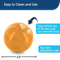 PetSafe SlimCat Interactive Feeder Ball Cat Toy - Orange