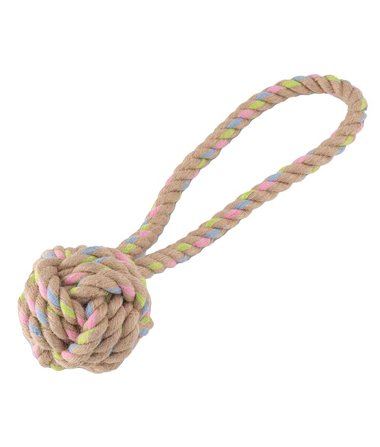 Beco Pets Hemp Rope Ball on Loop Dog Toy - LARGE