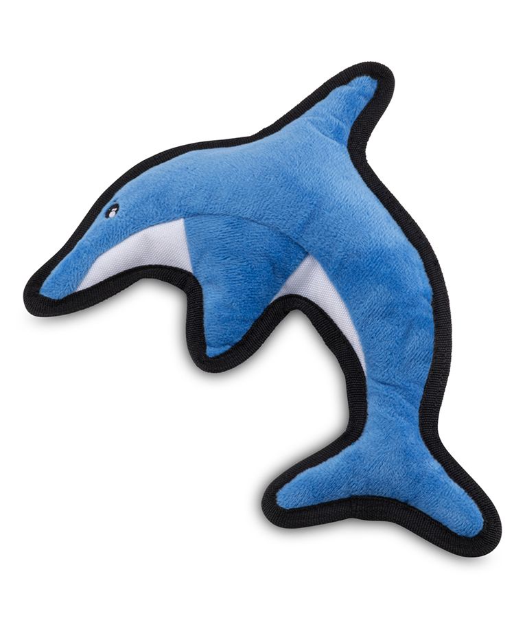 Beco Pets Rough & Tough Dolphin Recycled Dog Toy - BLUE MEDIUM