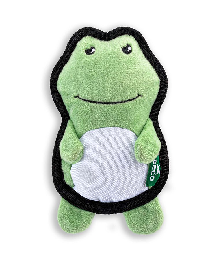 Beco Pets Rough & Tough Frog Recycled Dog Toy - Green Small