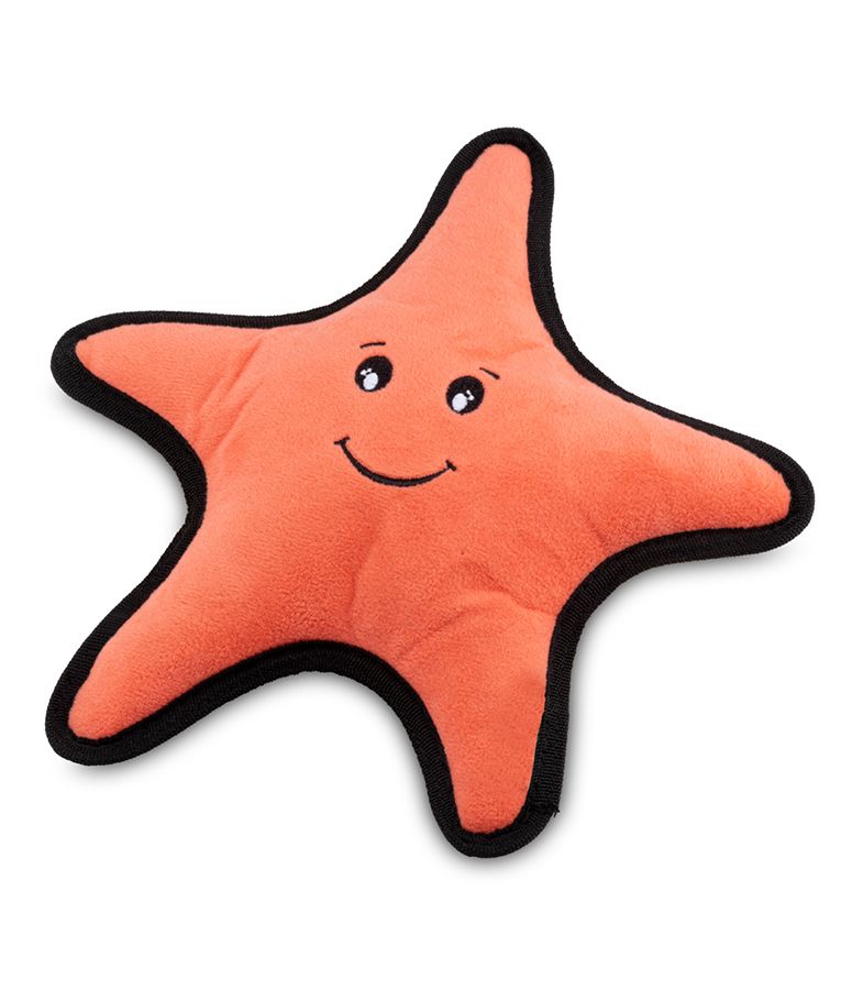 Beco Pets Rough & Tough Starfish Recycled Dog Toy - ORANGE LARGE