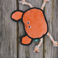 Thumbnail for Beco Pets Rough & Tough Crab Recycled Dog Toy - ORANGE LARGE