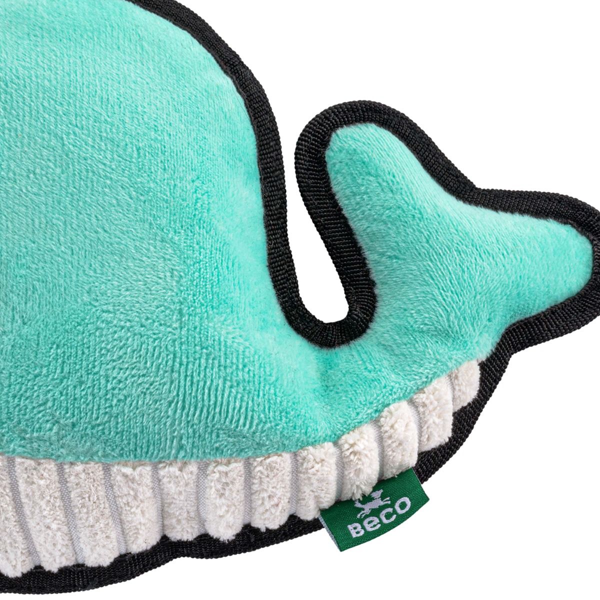 Beco Pets Rough & Tough Whale Recycled Dog Toy - BLUE MEDIUM