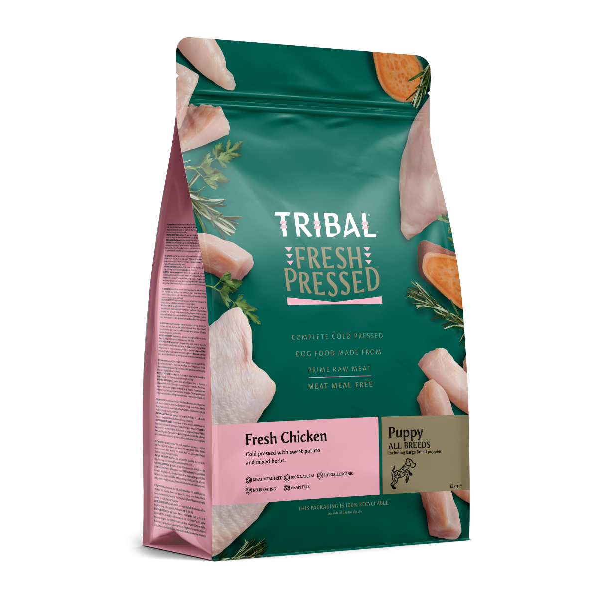 Tribal Fresh Pressed Complete Fresh Chicken Puppy Dry Dog Food - 5kg