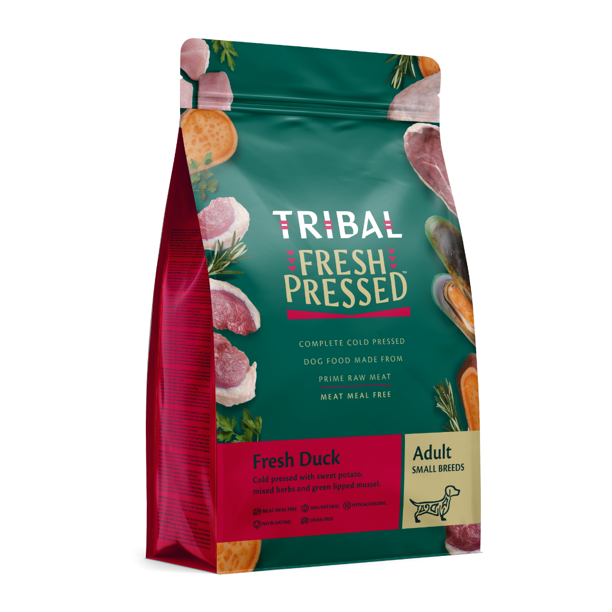 Tribal Fresh Pressed Complete Fresh Duck Adult Small Breed Dry Dog Food 1.5kg - 1.5kg