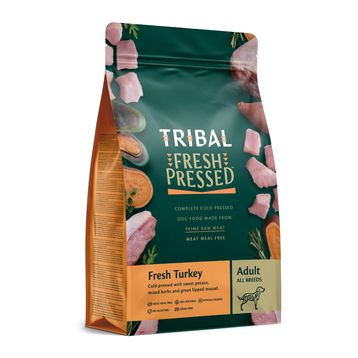 Tribal Fresh Pressed Complete Fresh Turkey Adult Dry Dog Food - 12kg