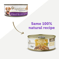 Thumbnail for Applaws Taste Toppers in Broth Chicken with Vegetables Wet Dog Food 156g Tin - 156G