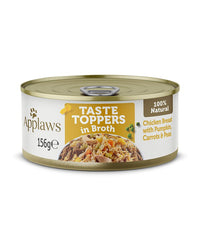 Thumbnail for Applaws Taste Toppers in Broth Chicken with Vegetables Wet Dog Food 156g Tin - 156G