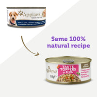 Thumbnail for Applaws Taste Toppers in Broth Chicken with Salmon & Vegetables Wet Dog Food 156g Tin - 156G