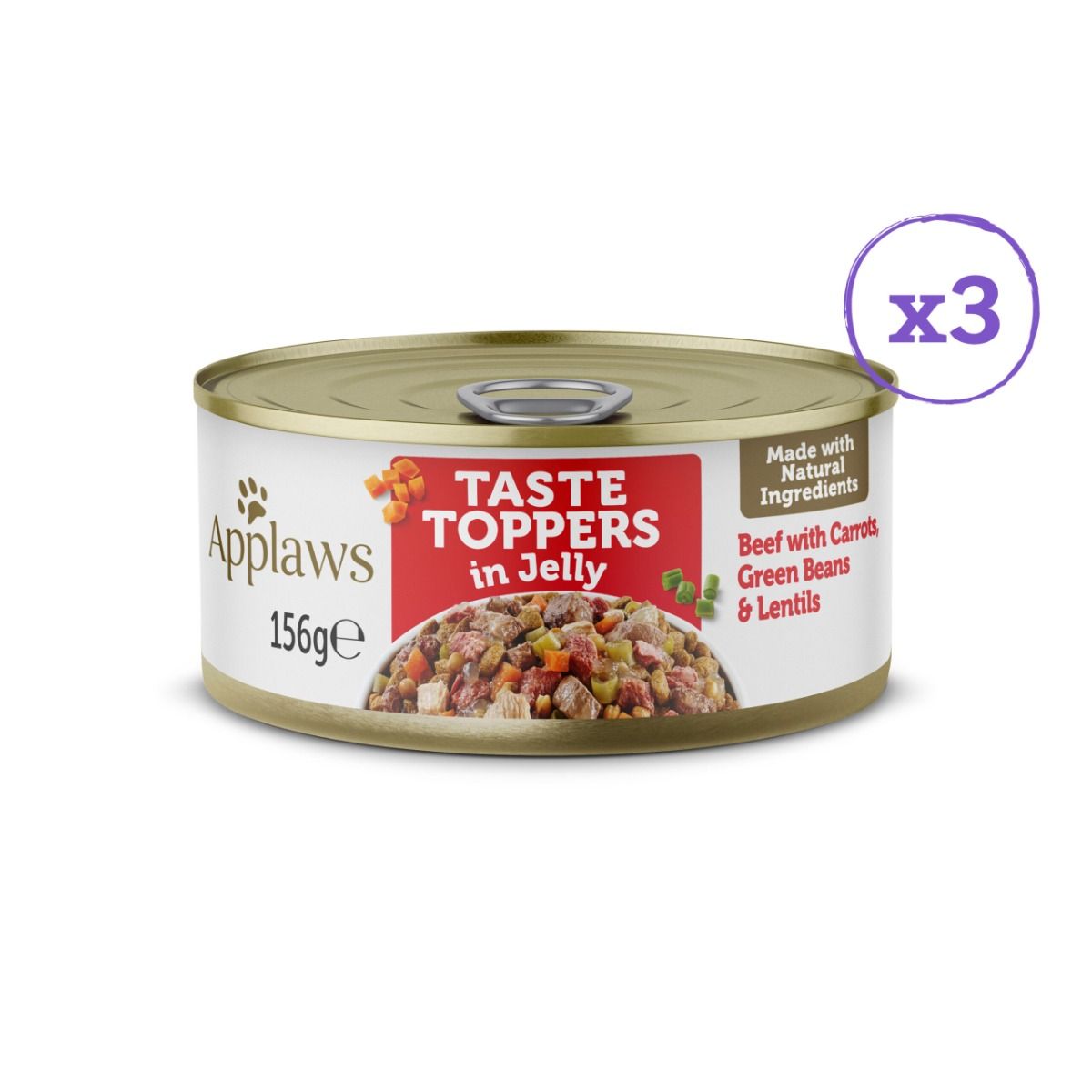 Applaws Taste Toppers in Jelly Selection Wet Dog Food 8 x 156g Tins -