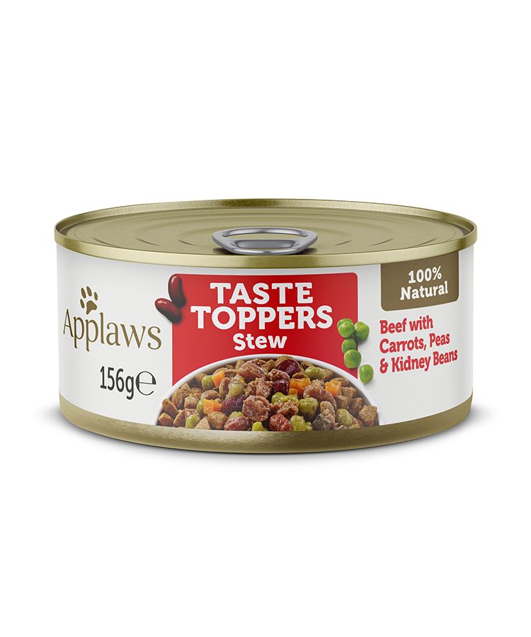 Applaws Taste Toppers Stew Beef with Vegetables Wet Dog Food 156g Tin - 156G