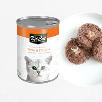 Thumbnail for Kit Cat Wild Caught Tuna with Prawn Canned Cat Food 400g