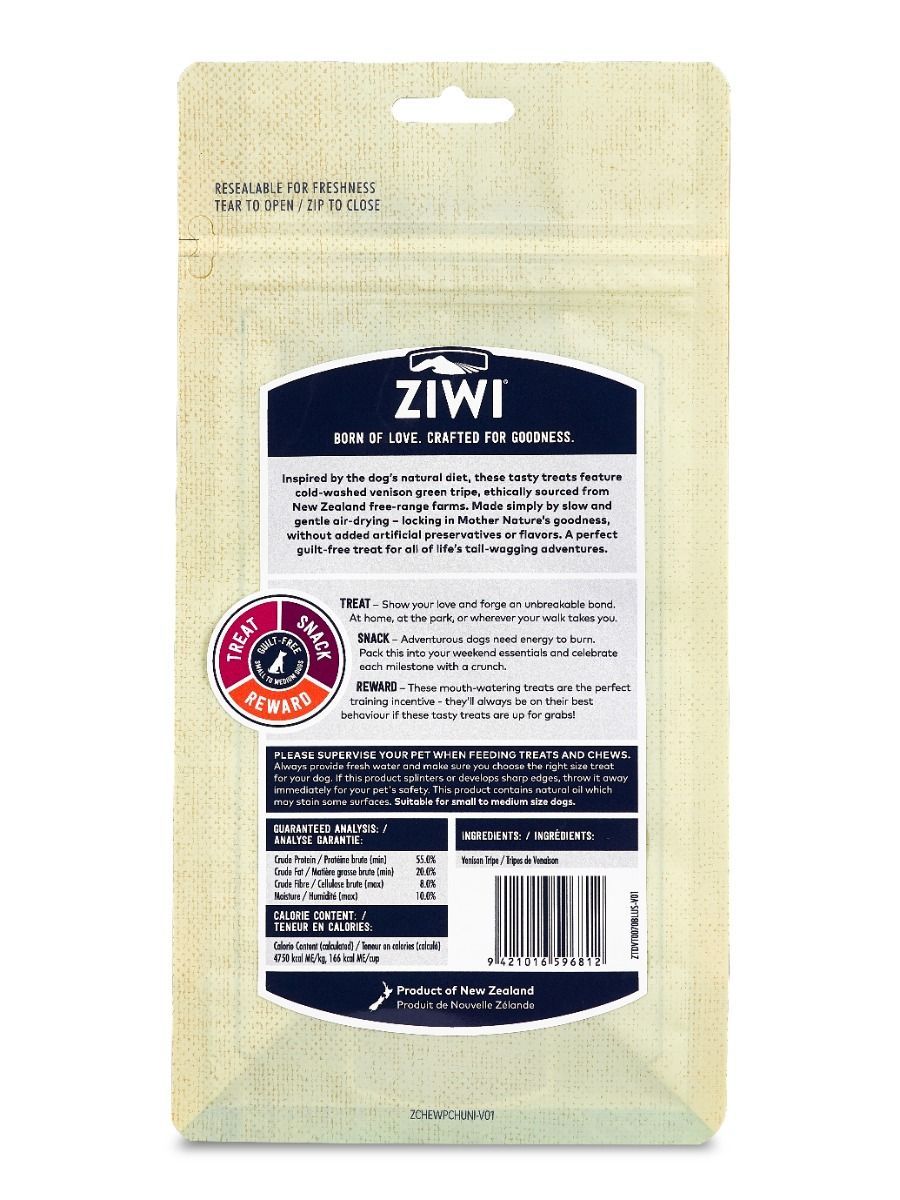 ZIWI Peak Venison Green Tripe Dog Treats 70g - 70G