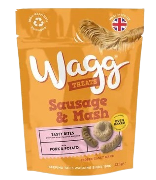 Wagg Sausage & Mash Pork & Potato Tasty Bites Oven Baked Dog Treats 125g - 125g