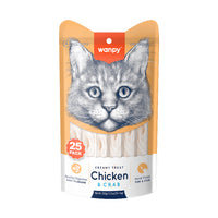 Thumbnail for Wanpy Creamy Lickable Cat Treats – Chicken & Crab (14g x 25pc)