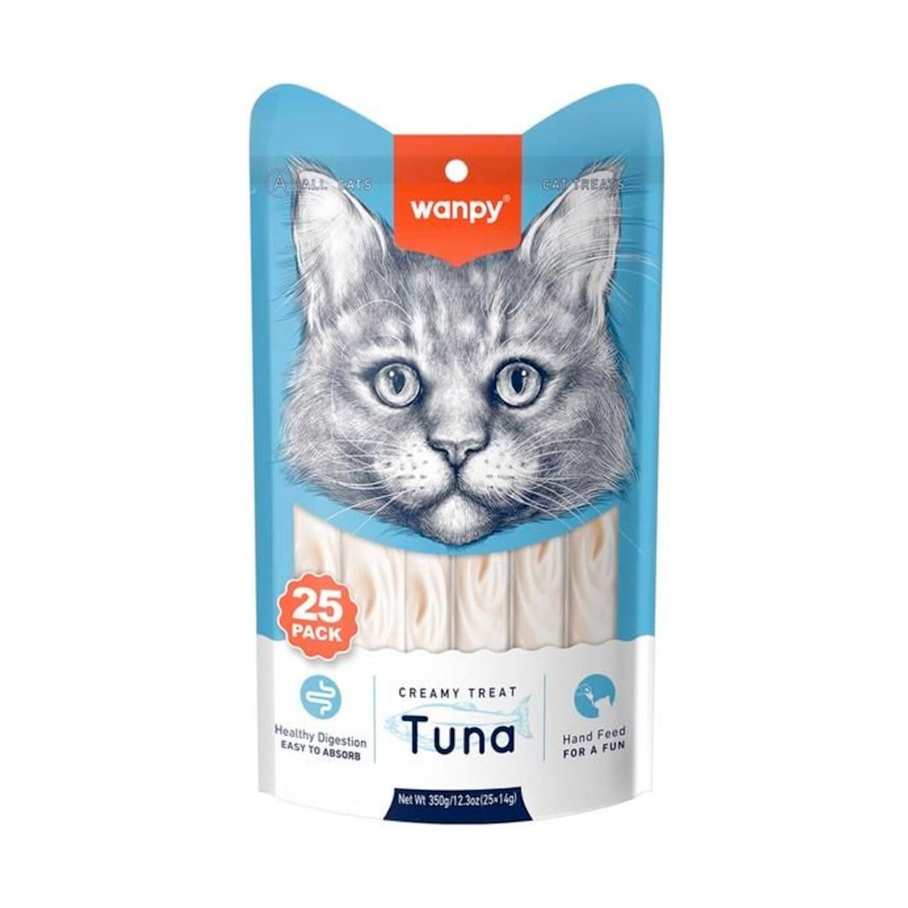 Wanpy Creamy Lickable Cat Treats – Tuna (14g x 25pc)