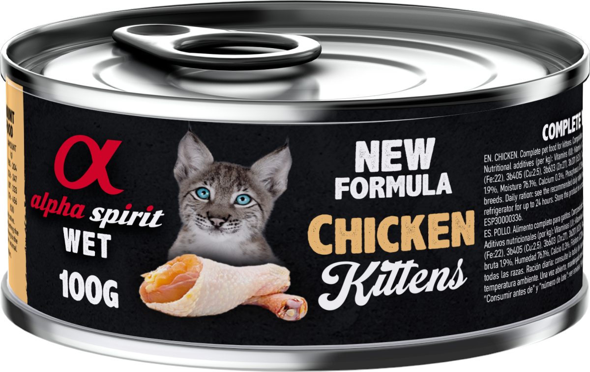 Wet Food for Kittens Chicken, 6 x 100 g cans