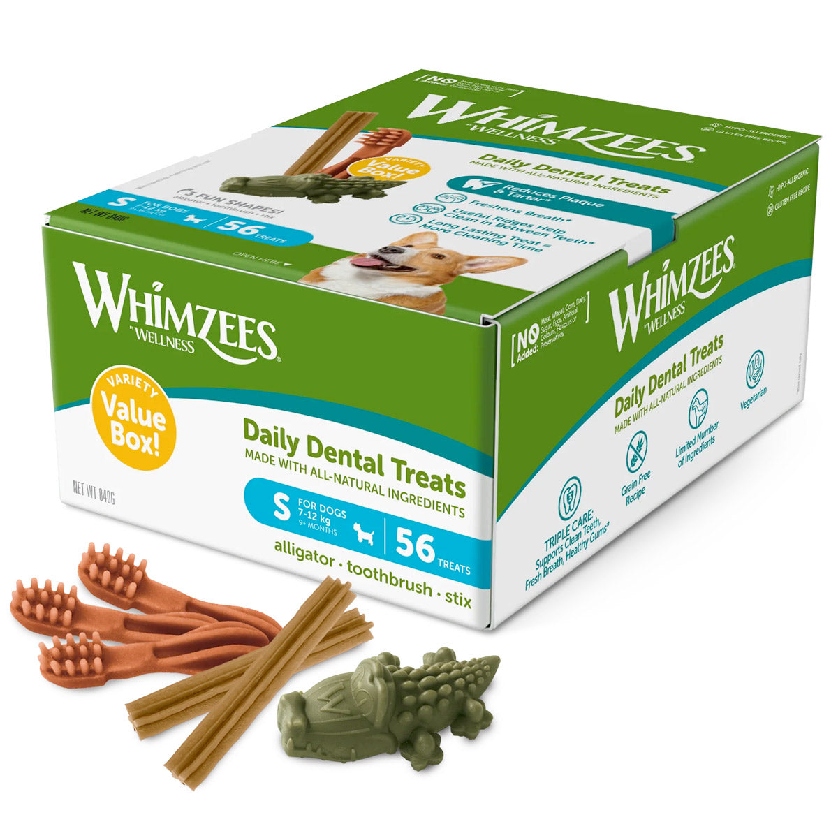 Whimzees Variety Value Box Small 56 pcs