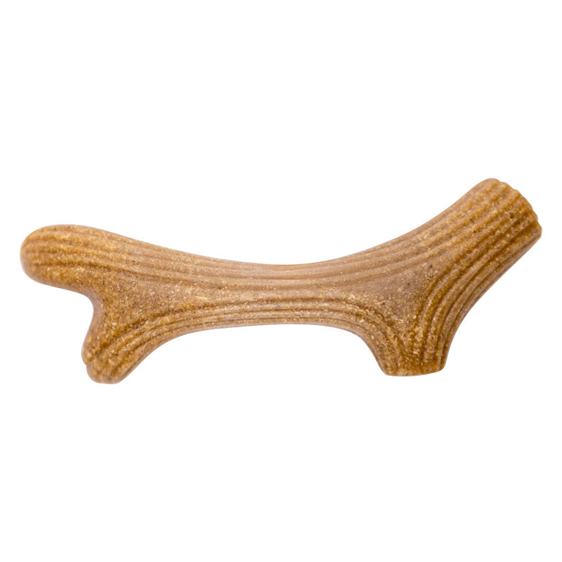 Dog Chew Wooden Antler with Natural Wood and Synthetic Material - XS