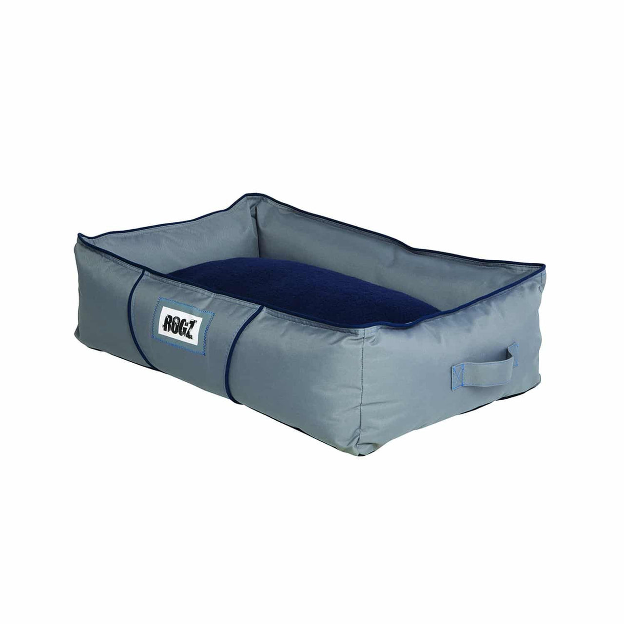 Rogz Lekka Cushioned Dog Bed - GREY/NAVY Small