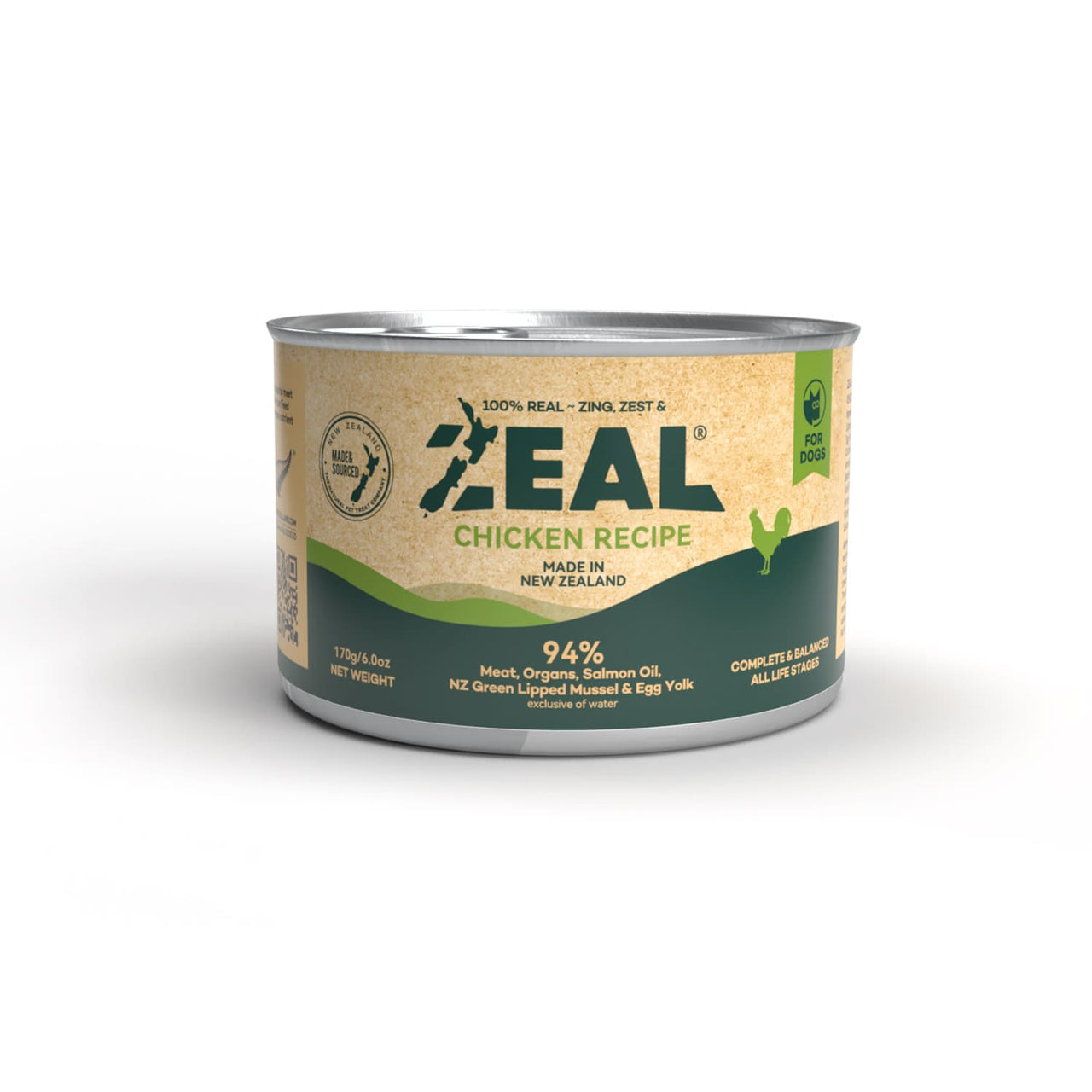 Zeal Grain Free Canned Dog Food 170g – (Chicken Recipe)