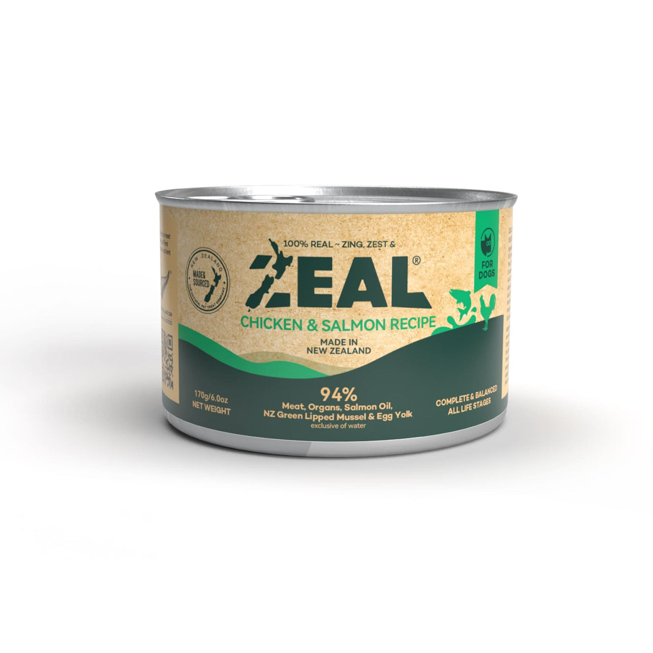 Zeal Grain Free Canned Dog Food 170g – (Chicken & Salmon Recipe)