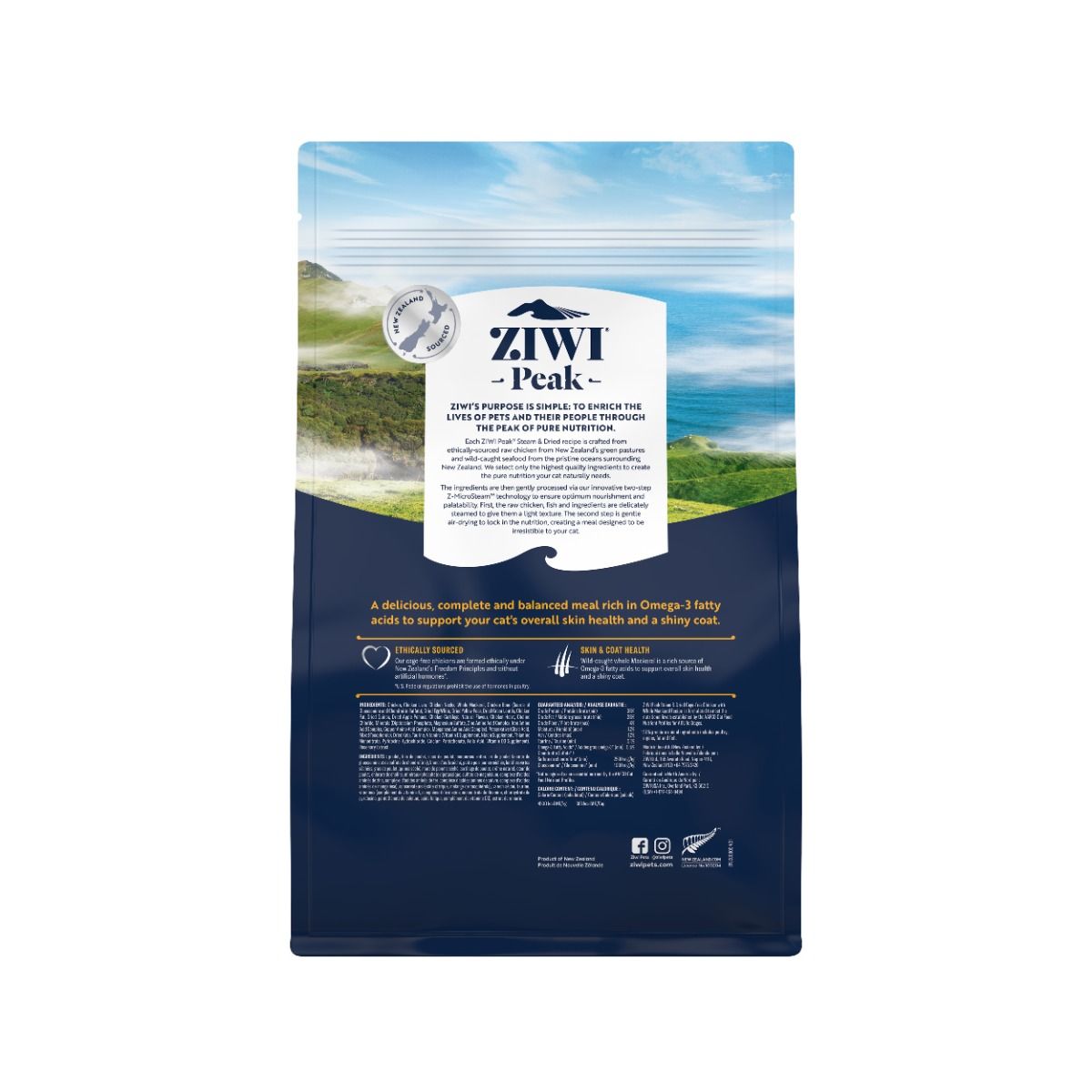 ZIWI Peak Steam & Dried Cage-Free Chicken with Whole Mackarel Recipe Dry Cat Food - 800g