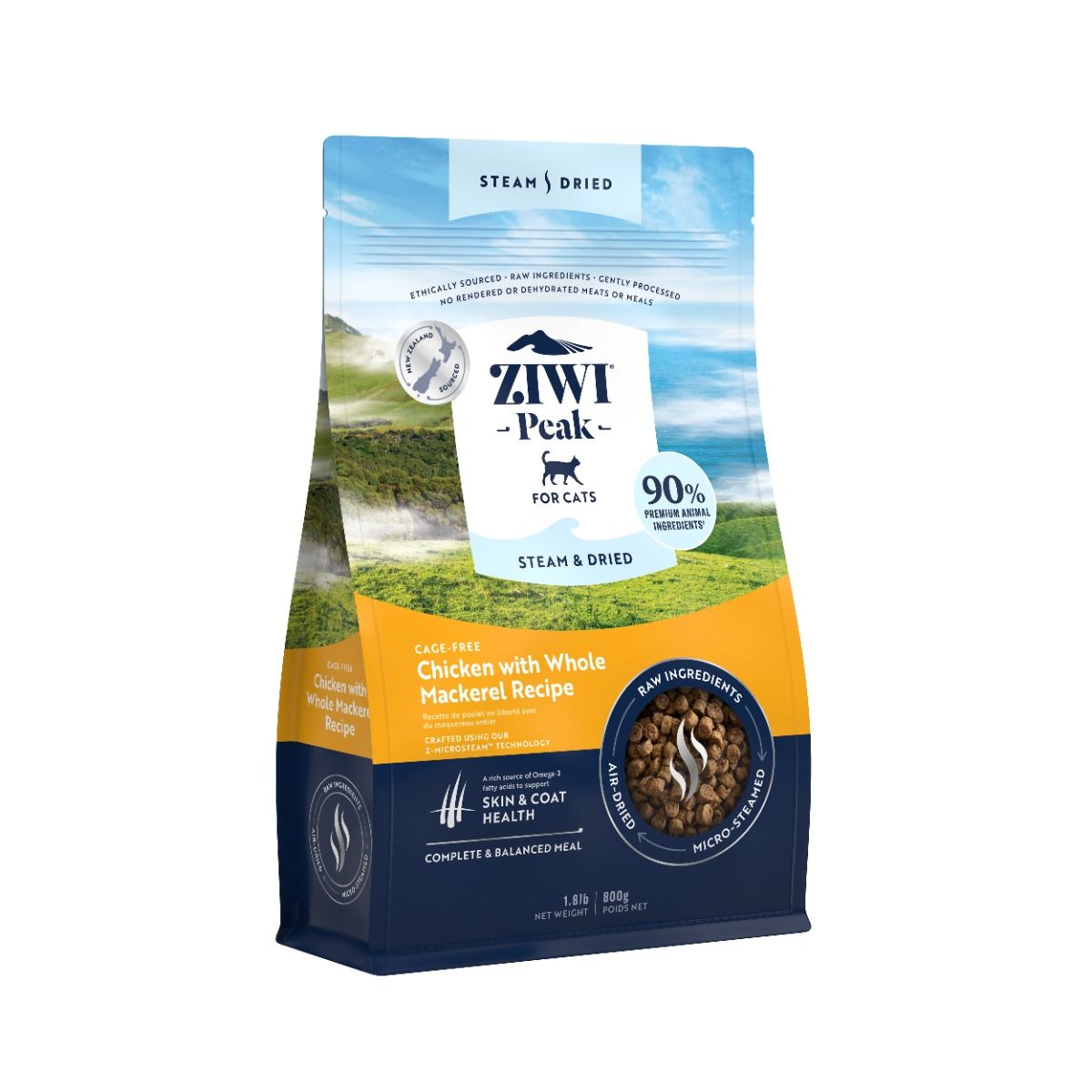 ZIWI Peak Steam & Dried Cage-Free Chicken with Whole Mackarel Recipe Dry Cat Food - 2.2KG