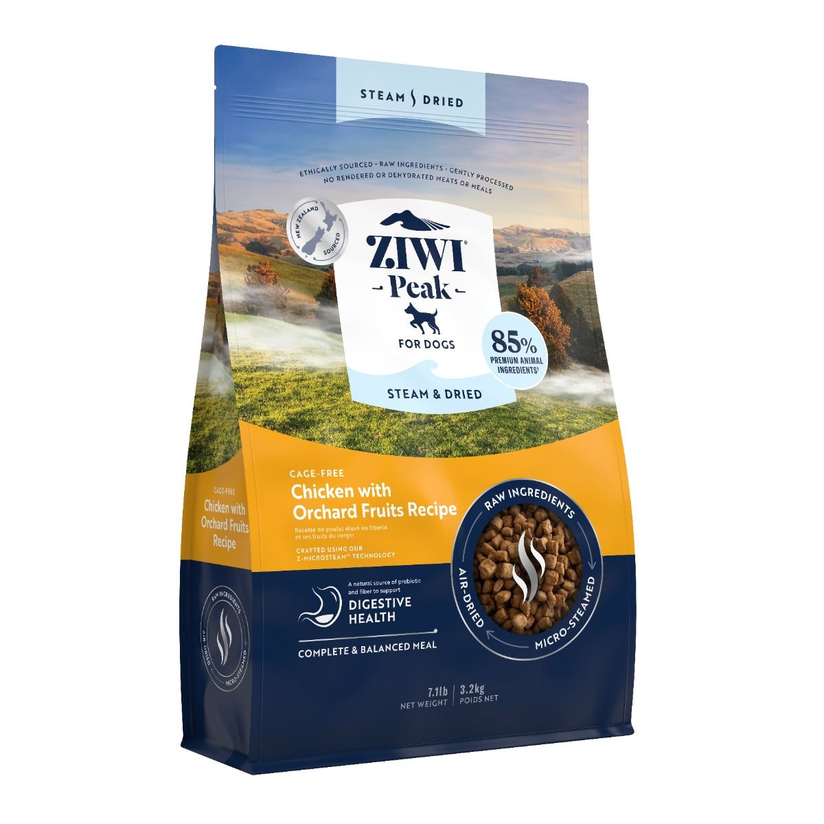 ZIWI Peak Steam & Dried Cage-Free Chicken with Orchard Fruits Recipe Dry Dog Food - 3.2kg