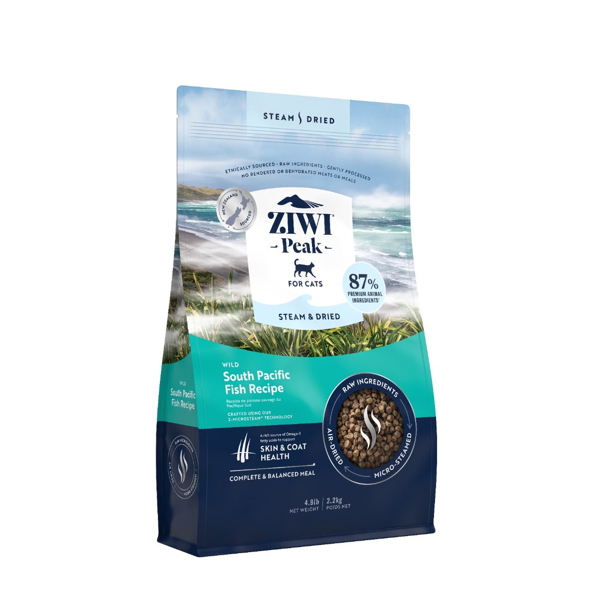 ZIWI Peak Steam & Dried Wild South Pacific Fish Recipe Dry Cat Food - 2.2KG