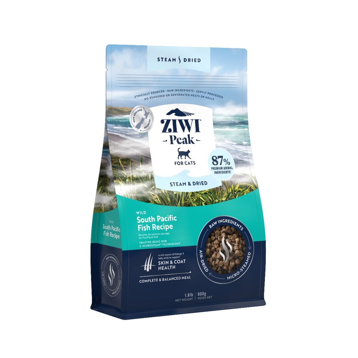 ZIWI Peak Steam & Dried Wild South Pacific Fish Recipe Dry Cat Food - 800g