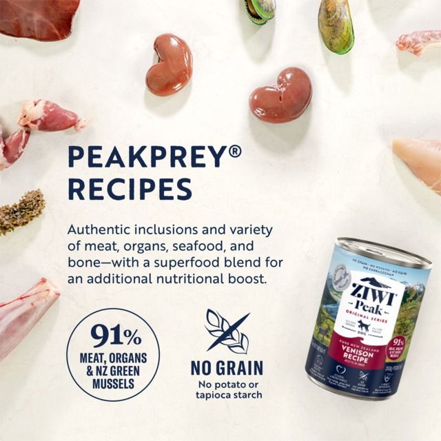 ZIWI Peak Venison Recipe Wet Dog Food 390g - 170G