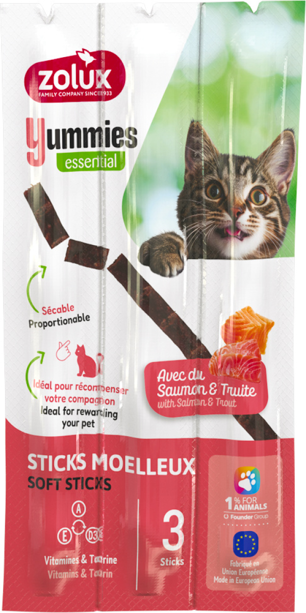 Zolux Yummies Cat Salmon Trout 3/pk