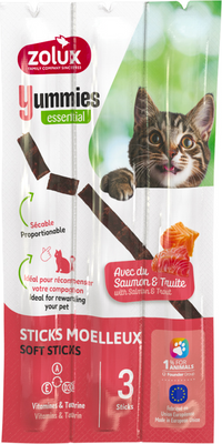 Zolux Yummies Cat Salmon Trout 3/pk
