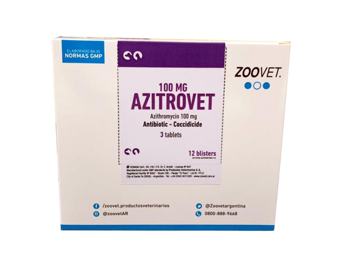 AZITROVET 100 MG 12 FLOW-PACK EXHIBITOR